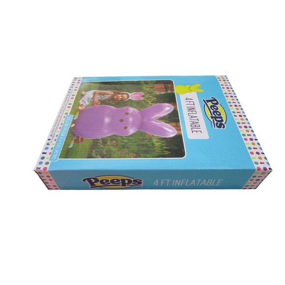 Purple Easter Bunny Inflatable Peep New In Box 4ft Tall Solid Pastel Color - Picture 8 of 12
